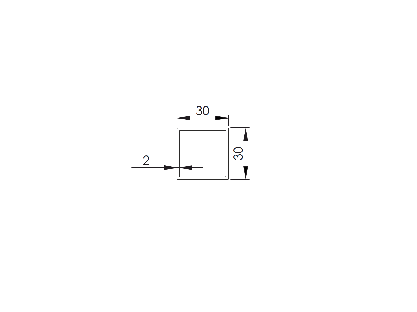 Vierkantrohr Stahl 30x30x2 mm verzinkt 6 Meter-89-11ZN30X30X26000-A.4
