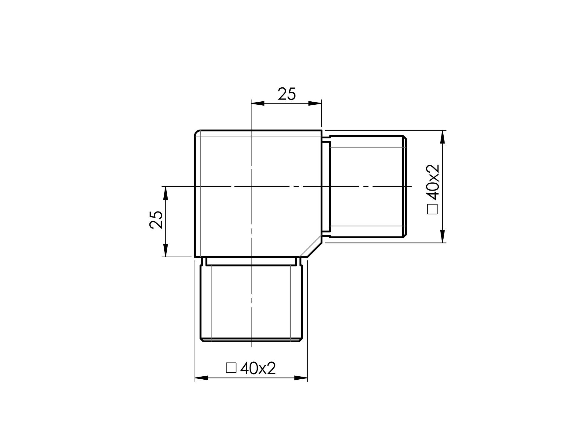 Ecke V2A 90° zum Stecken und Kleben fuer 40 x 40 x 2-0 mm-11-3851-A.4