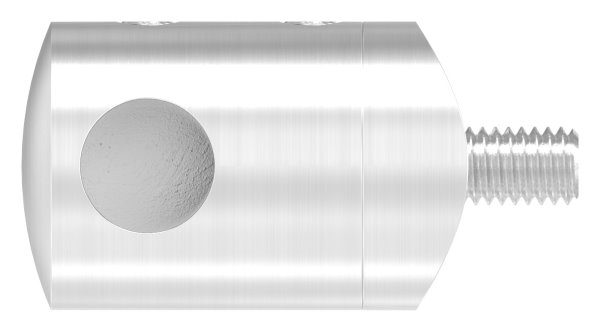 Querstabhalter V2A Edelstahl – Anschluss 33-7 mm fuer Rundstaebe 10 mm mit Sackloch Abschluss links inkl- Schrauben-11-1032.4