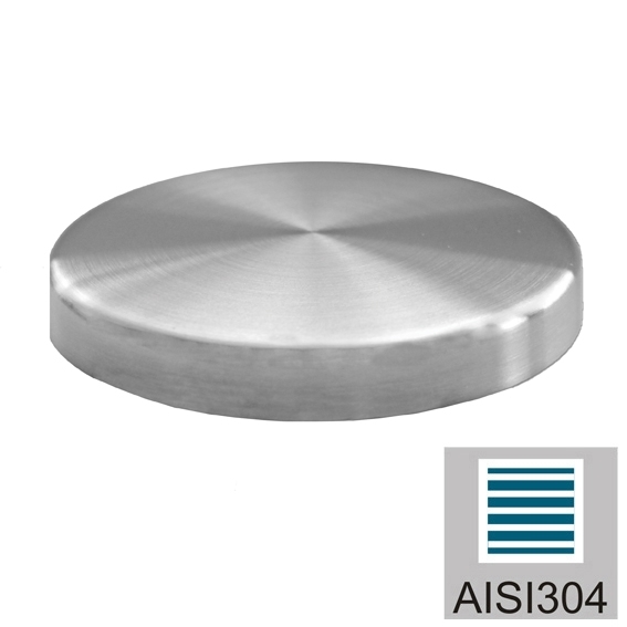 Abdeckrosette Edelstahl AISI 304 Ø 125 mm fuer Rohr Ø 42-4 mm H 25 mm geschliffen-89-11A690X00X13S-A.4