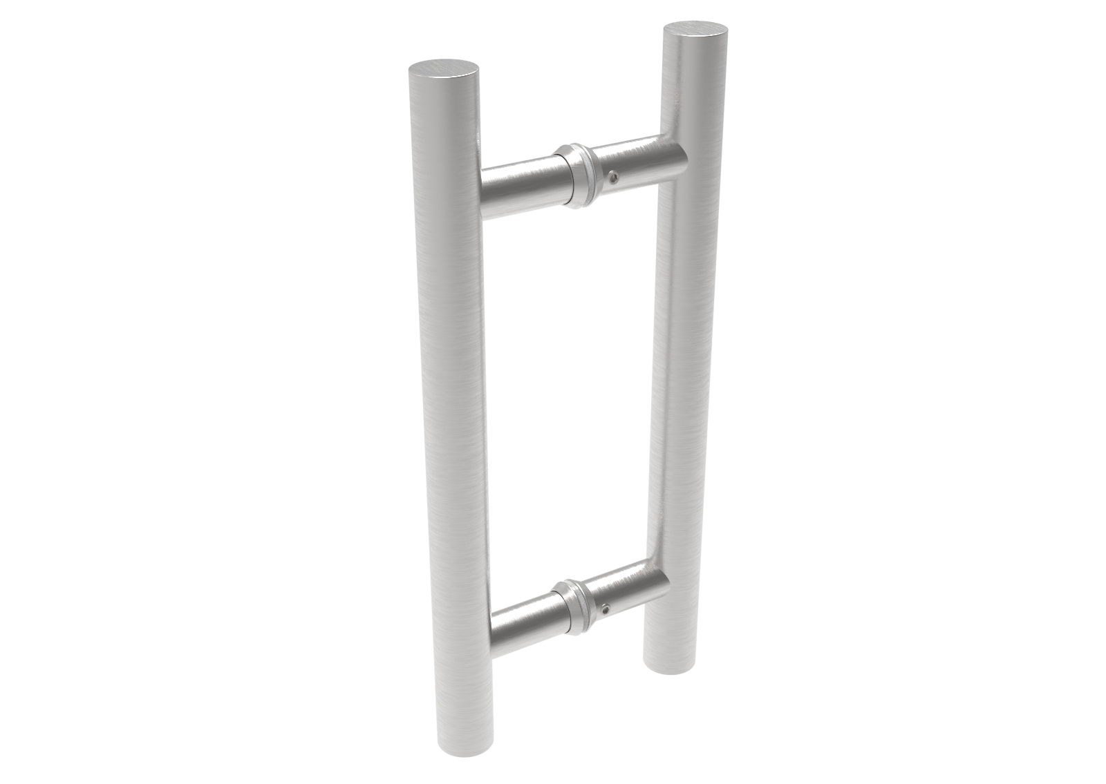 FeNau Glastuergriff Edelstahl AISI 304 Rund Ø25mm L400mm geschliffen-89-11GS304M125400S-A.4