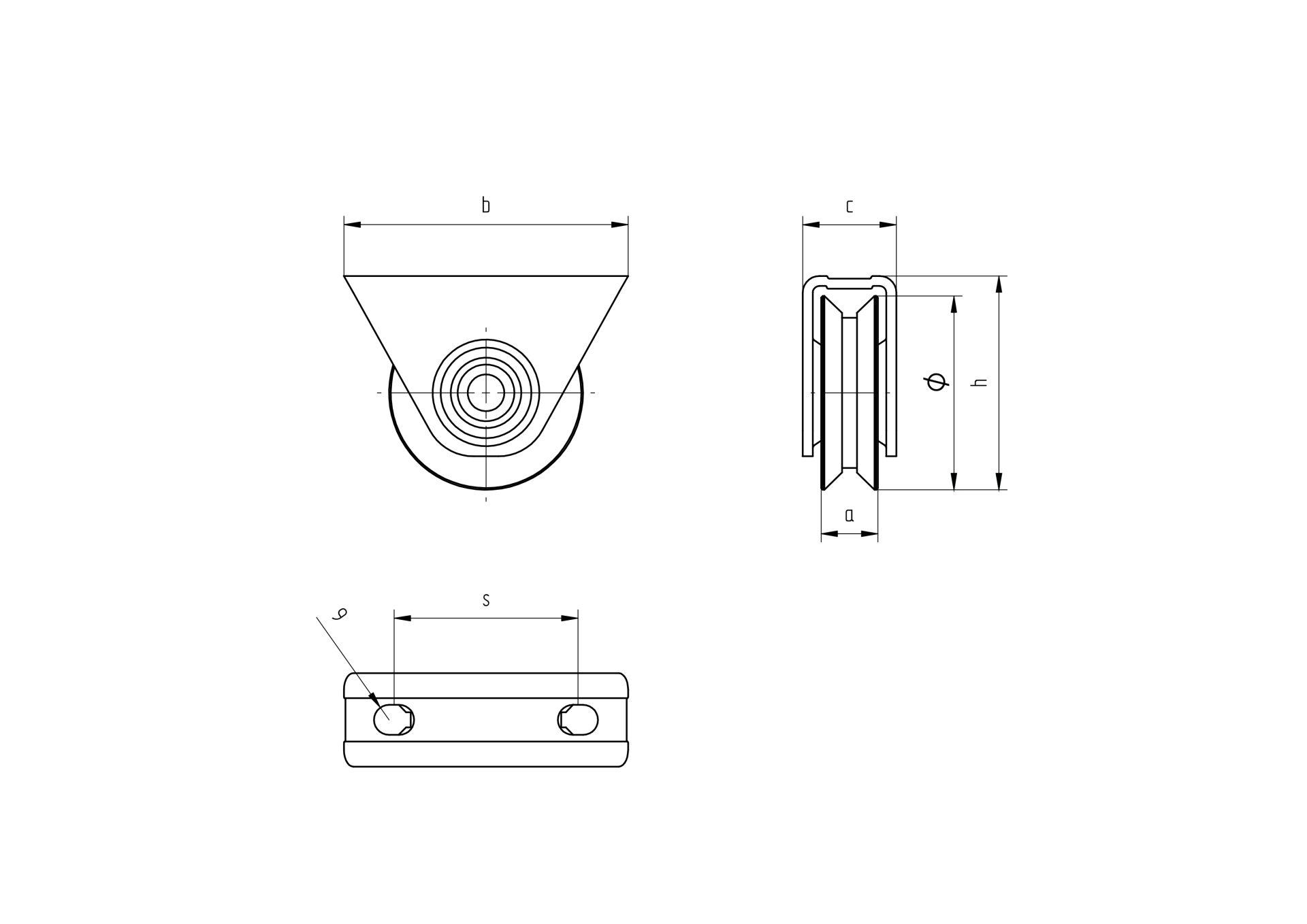 Schiebetorlaufrolle V-Nut Edelstahl V2A  78 mm mit Halterung fr 300 kg Tore-89-11H831V80-A.4