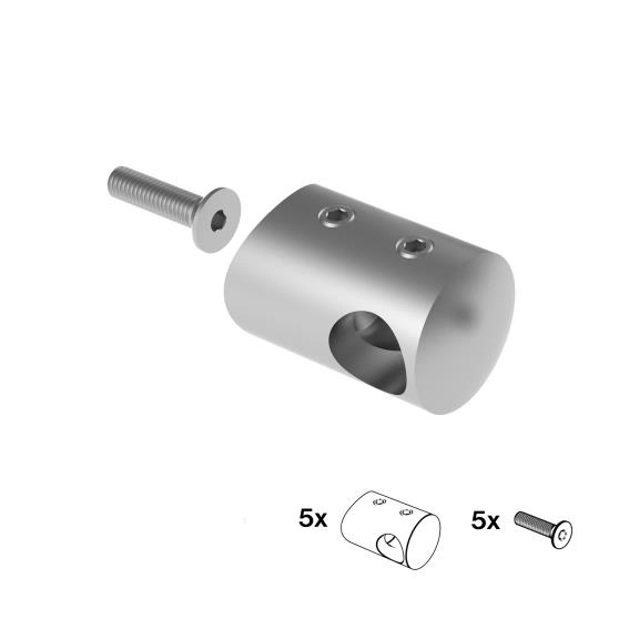 Fuellstabhalter Edelstahl V2A fuer Pfosten Ø 42-4 mm- Fuellung Ø 12 mm- einstellbar SET5-89-11A0830042SET5-A.4