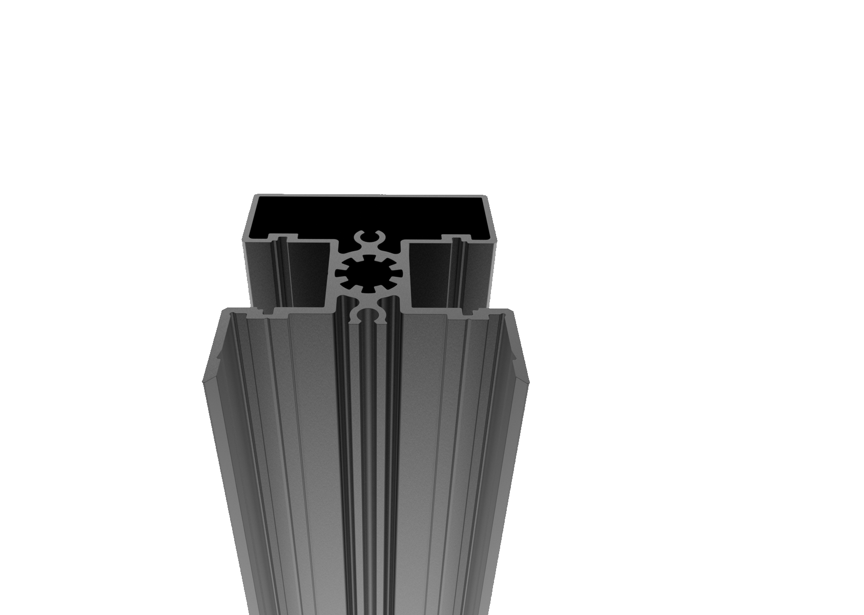 Aluminium-Zaunpfosten 50 x 60 mm – 6 m – Anthrazit RAL 7016 fuer 20 mm Fuellungen-89.FGFP50X606000R7016