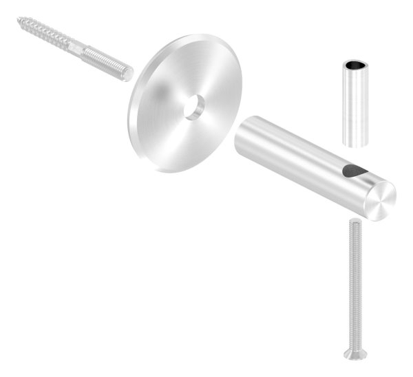 Handlaufhalter V2A Wandabstand 80 mm Ronde Ø 70 mm Linsenkopfschraube-11-2034.4