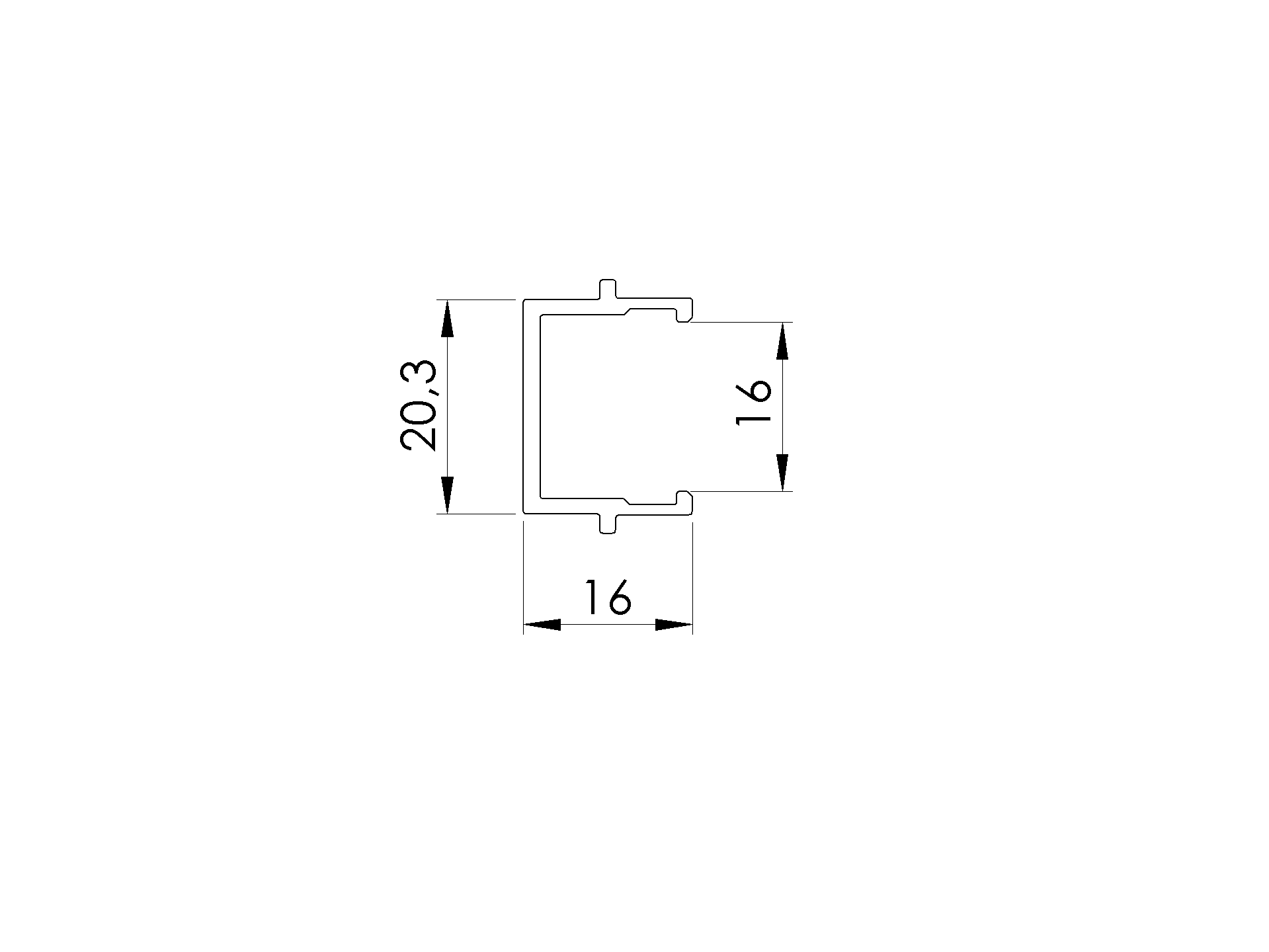 Abdeckleiste Aluminium 20 x 16 mm 6 m Anthrazit RAL 7016-89.FGPC20X166000R7016