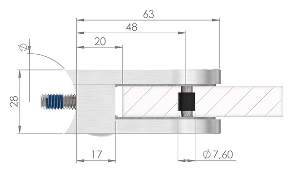 Glasklemme 63x45x28 mm AbZ fuer Anschluss flach Zink-10-2200ABZ.3