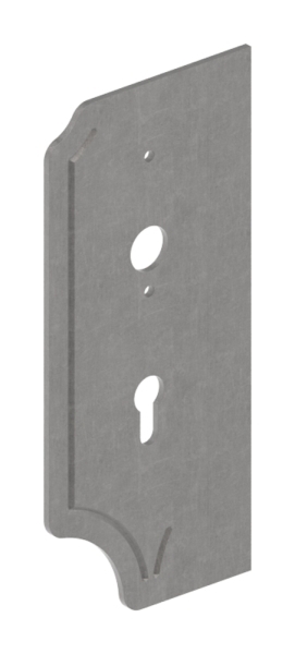 Schlossplatte links - Masse- 119x260x4 mm - Dorn- 60 mm - Stahl S235JR- roh-30-3337-60.8