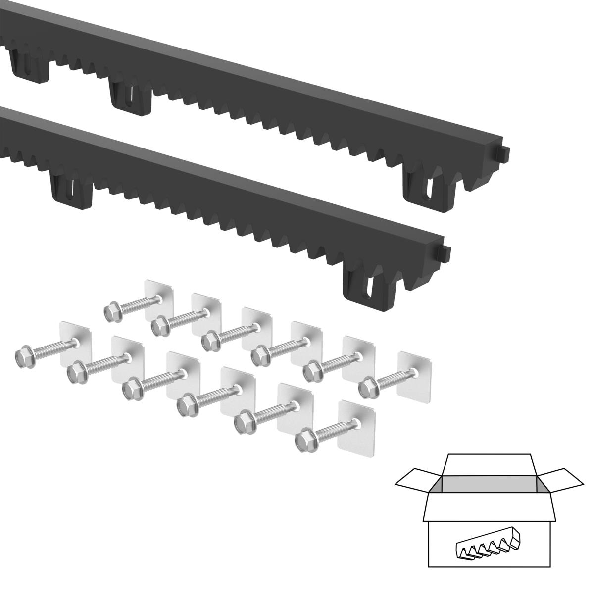 Zahnstange Kunststoff mit Stahlkern 27x20 mm Modul 4- 2 m Set fuer Schiebetore-89-11H01PVC2PACK-A.4