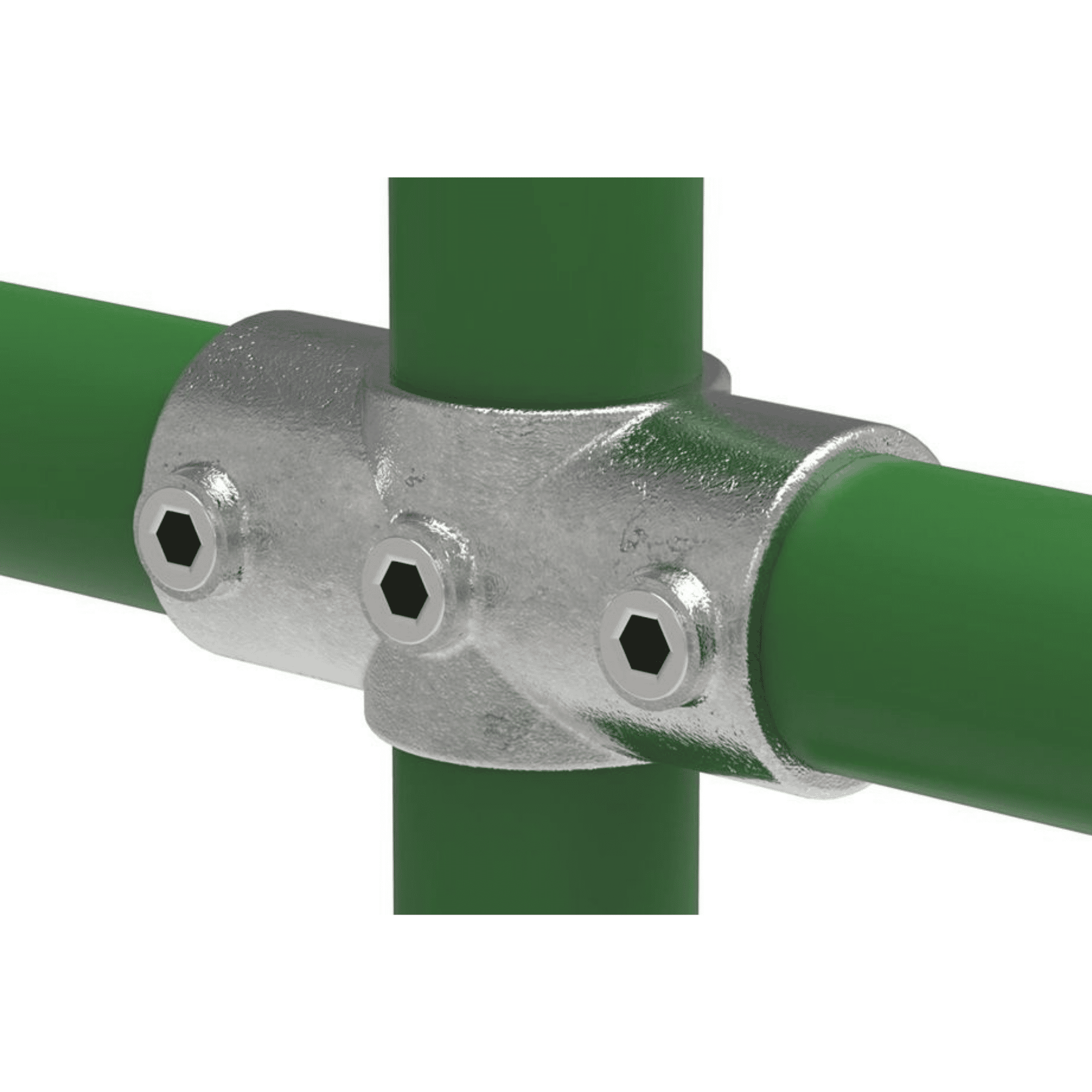 Rohrverbinder Kreuzstueck durchgehend Ø 48-3 mm -1 1-2- - Temperguss verzinkt - 119D48-119D48