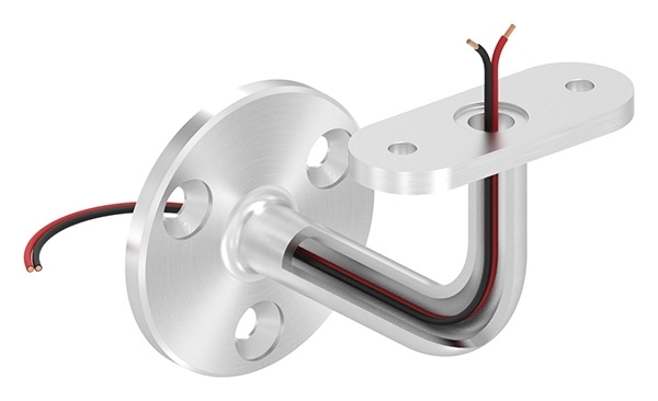 Handlaufhalter V2A Ronde Ø 60x5 mm- Wandabstand 75 mm- Kabeldurchfuehrung LED-88-1150218-240.00