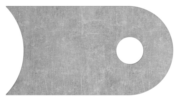 Anschweisslasche - Masse- 50x30x6 mm - Rundloch- Ø 9 mm - Anschluss- Ø 42-4mm - Stahl -roh- S235JR-30-3556.9