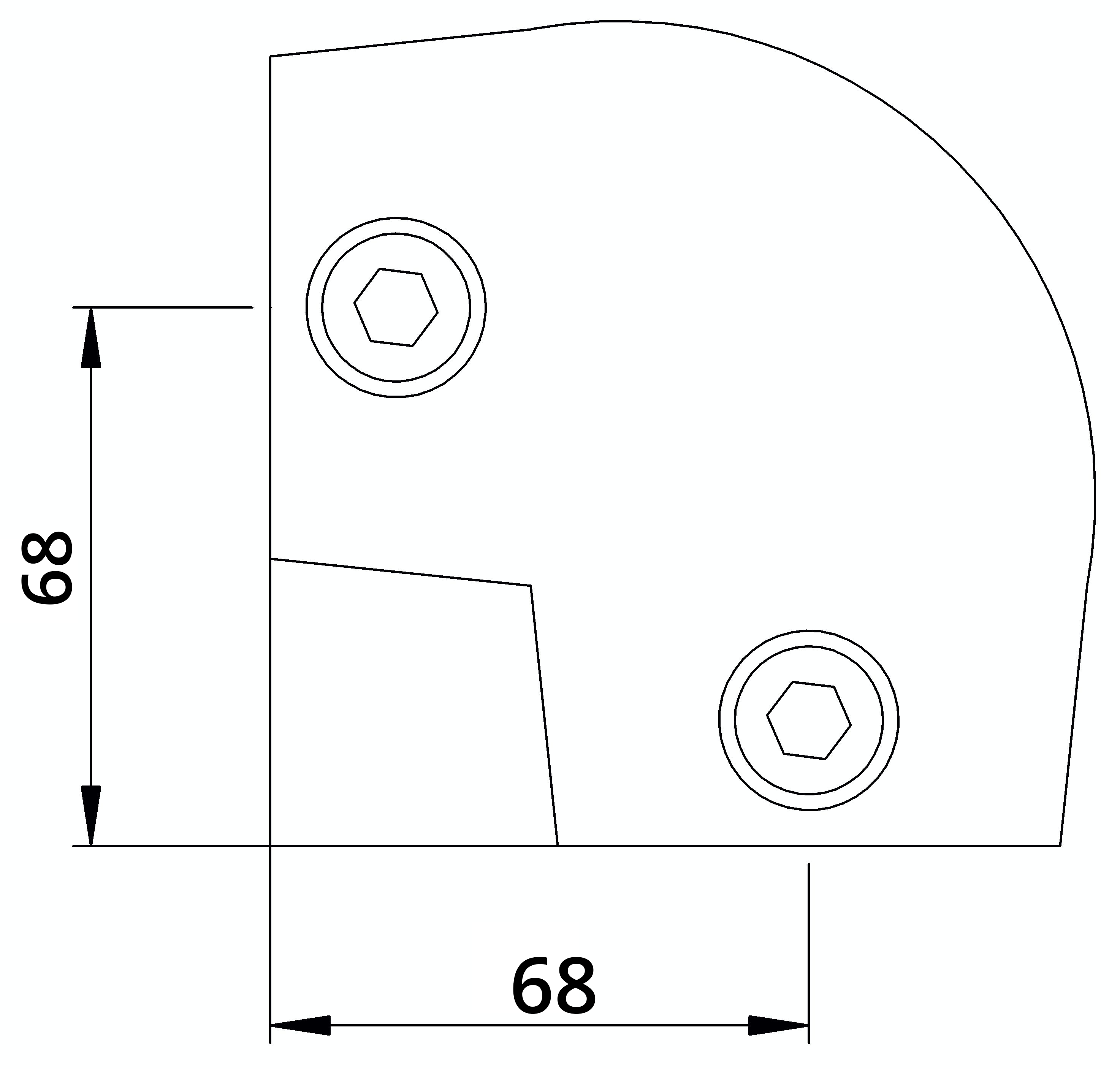 Rohrverbinder Bogen 90° verstellbar 0-11° Ø 48-3 mm -1 1-2- - Temperguss verzinkt - 154D48-154D48