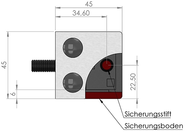Glasklemme 45x45x26 mm AbZ fuer Anschluss Ø 33-7 mm Zink-10-3033.3ABZ