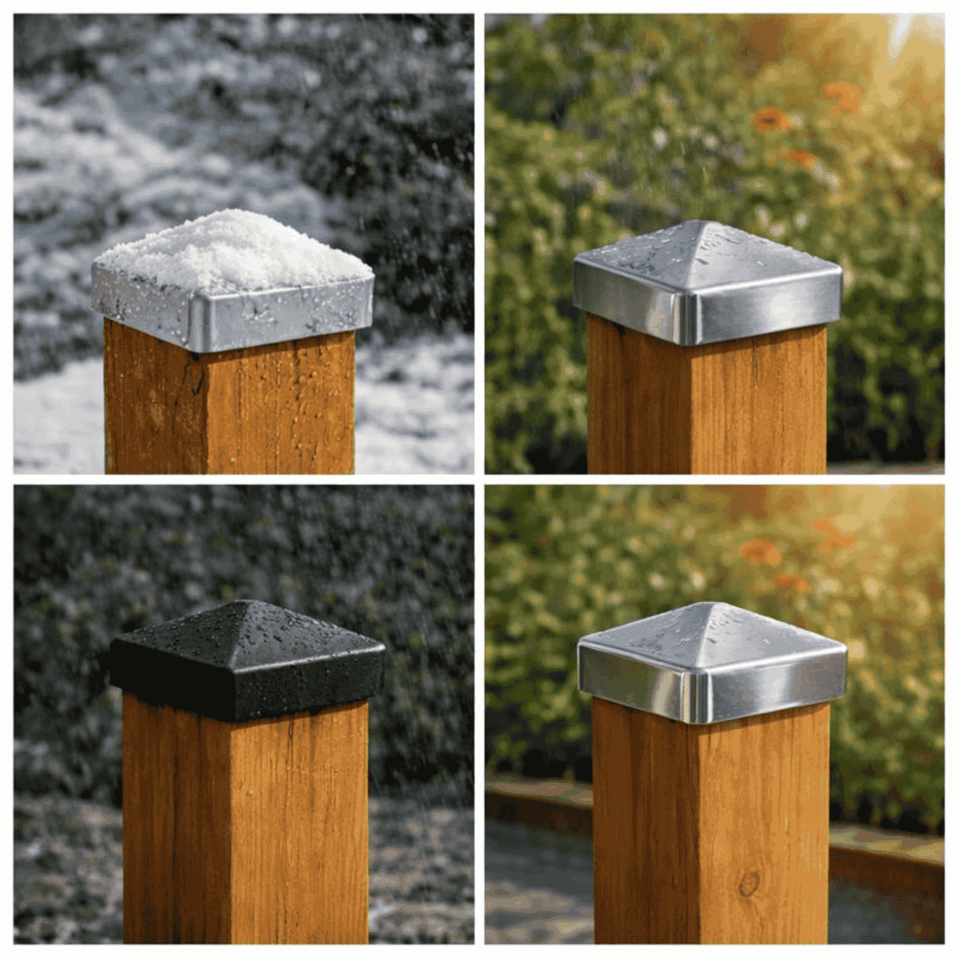 Pfostenkappe 120x120 mm Edelstahl V2A glaenzend poliert – 10er Set inkl. Schrauben-60220-120-012