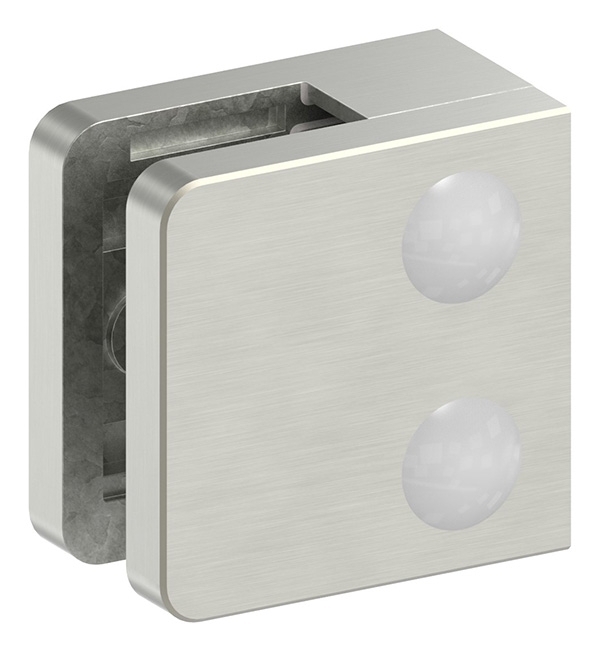 Glasklemme 45x45x26 mm AbZ fuer Anschluss flach Edelstahleffekt-10-3000.2ABZ
