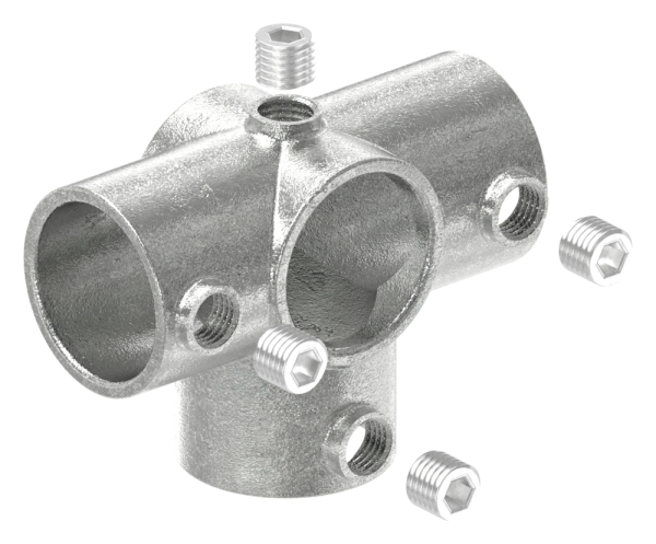 Rohrverbinder - T-Stueck fuer Stuetzrohr - 176D48 - 48-3 mm - 1 1-2- - Feuerverzinkt u. Elektrogalvanisiert-176D48