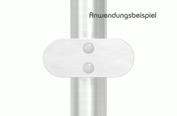 Sichtschutz Mittelglasklemme Edelstahl V2A halbrund gerade Mod- 25-88-1125-MK.V2A