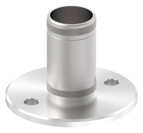 Wand- und Bodenanker mit Raendelung  Masse- Ø 100x6mm fuer Rohr Ø 42-4x2-6 mm - V2A-11-3033.4