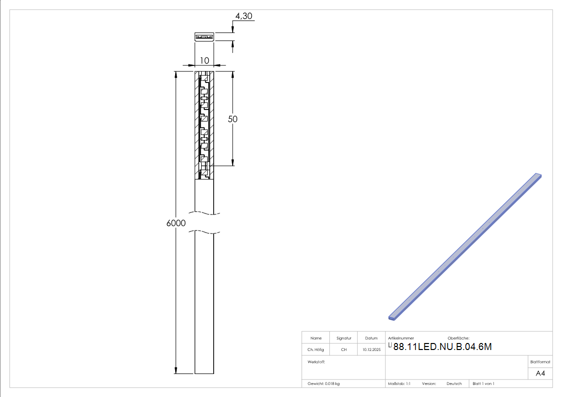 LED Band 6000mm- Schutzart IP65- warmweiss 2700K-88-11LED-NU-B-04.6M