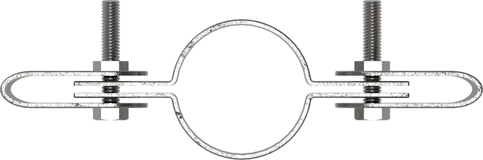 Rohrverbinder - Gitterhalter doppelt - 171C42 - 42-4 mm - 1 1-4- - Feuerverzinkt u. Elektrogalvanisiert-171C42