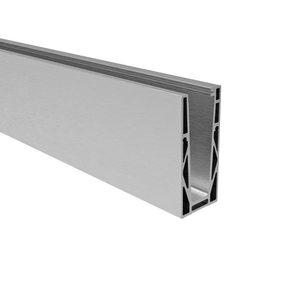 Aluprofil Aluminium 6000 mm fuer Glasstaerke 12-21-52 mm Oberverankerung Satin-ELOX-89-11AL0004ECO6000SE-A.4
