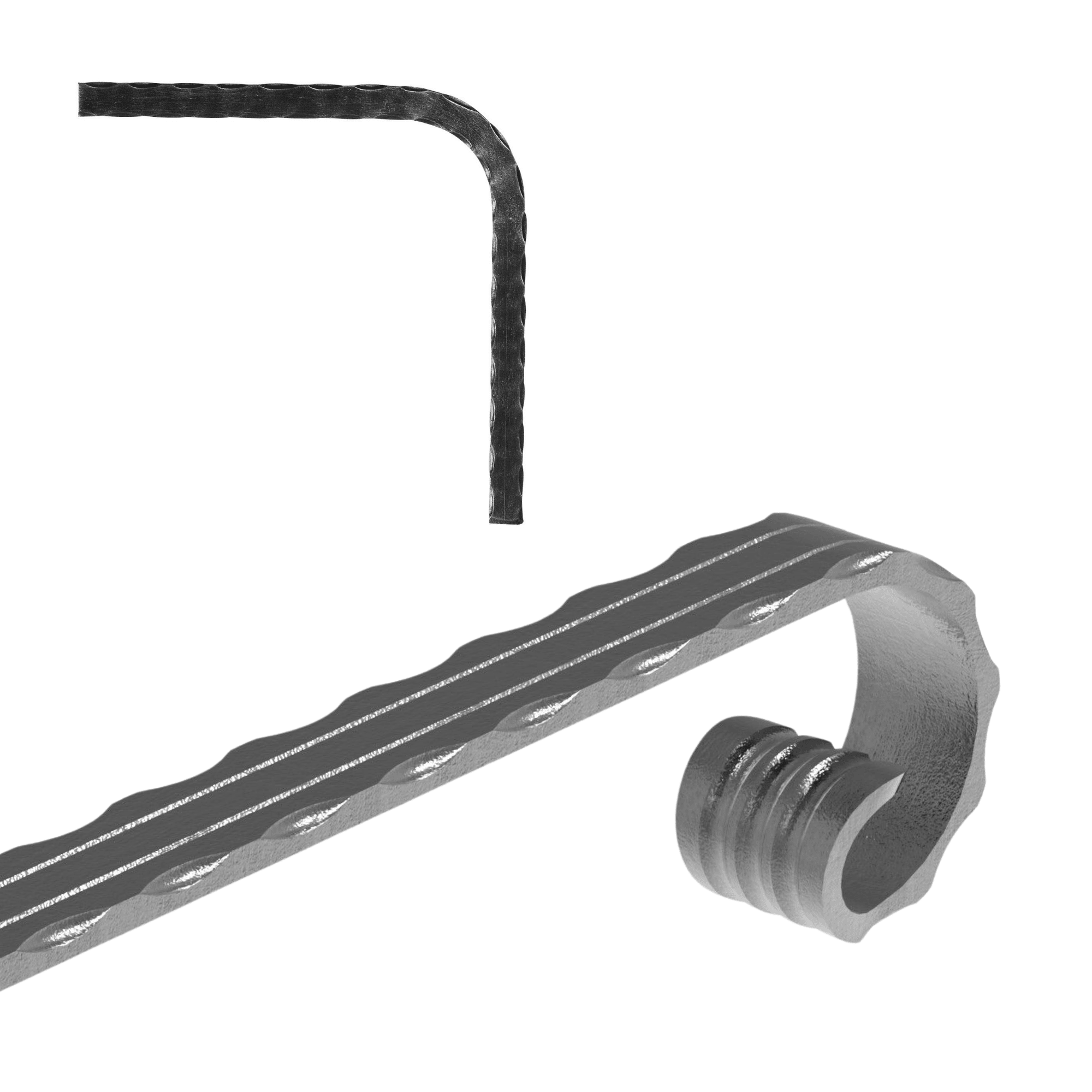 Curved handrails and handrail end caps