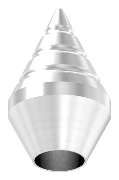 Zierspitze Edelstahl V2A fuer Ø 12-0 mm Rundmaterial geschliffen Korn 240-88-1150463-240.S