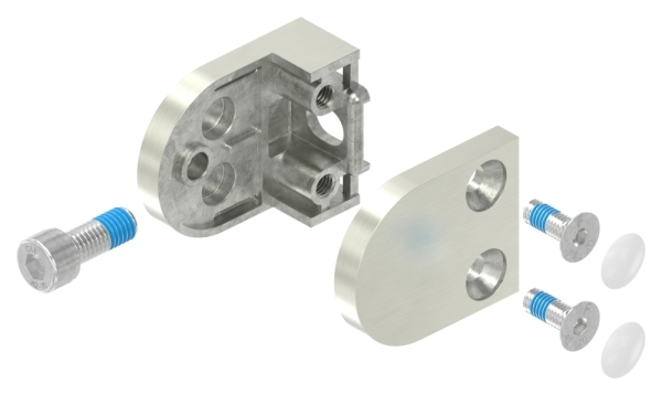 Glasklemme 50x40x26 mm AbZ fuer Anschluss flach Edelstahleffekt-10-2100.2ABZ