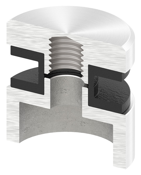 Glaspunkthalter Edelstahl V2A Ø 30 mm flach – Punkthalter-10-5000.4