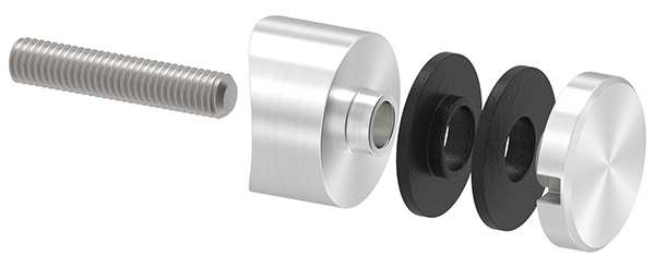 Glaspunkthalter Ø 30 mm- V2A- Anschluss- Rohr Ø 42-4 mm-10-5042.4