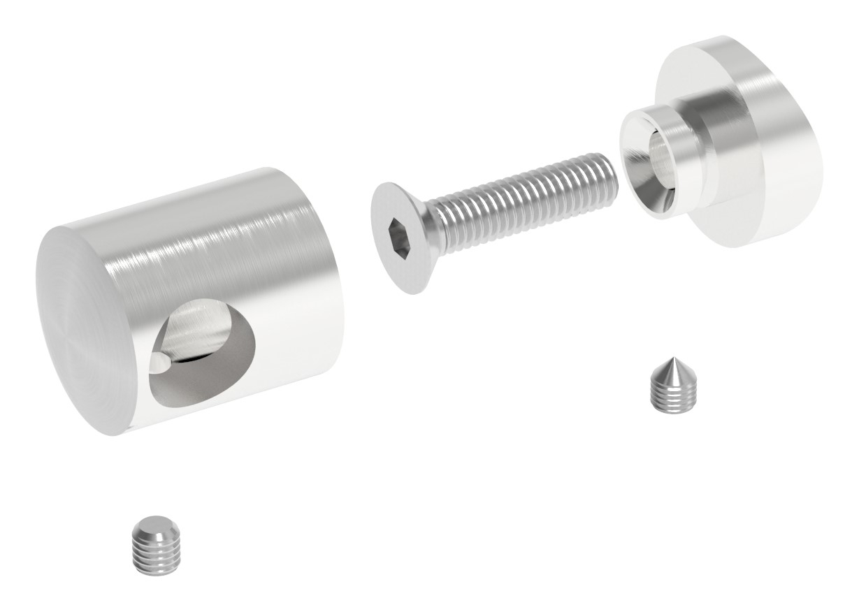 Querstabhalter V2A Edelstahl – Anschluss Ø 42-4 mm- 4er Set fuer Rundstaebe 12 mm-11-1021-A.4