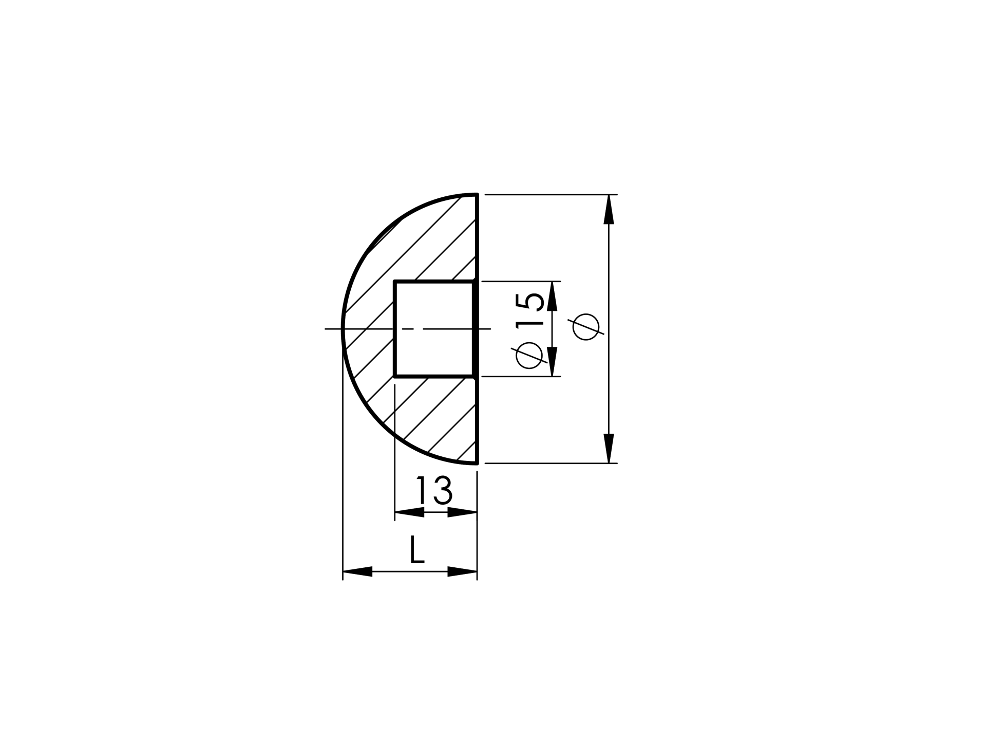 Endkappe gewoelbt Edelstahl V2A fuer Rohr Ø 42-4 x 2-0 mm zum Einstecken-89-11WAD42G2-A.4