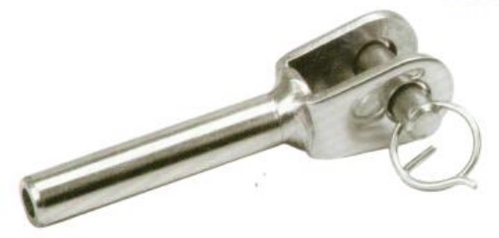 Seilklemme Edelstahl AISI 316 fuer 5 mm Kabel- L 58 mm- geschliffen-89-11A147330005-A.4