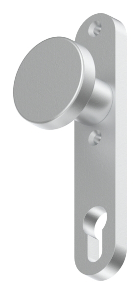 Alu-Tuerknopf - mit Alu-Zylinderkurzschild -rund- - Aluminium EV1-12-3053.6