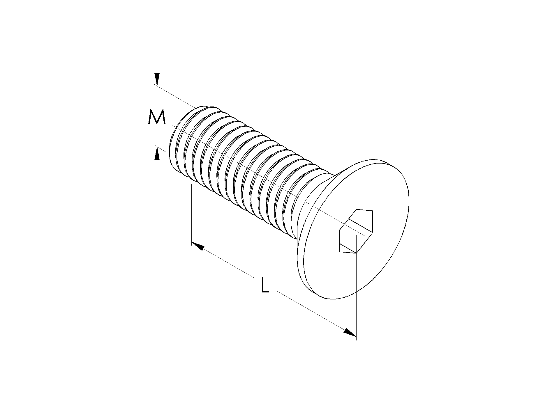 Senkkopfschraube Innensechskant Edelstahl AISI 304 M10x35 DIN 7991-89-11ADIN7991A2M10X35-A.4