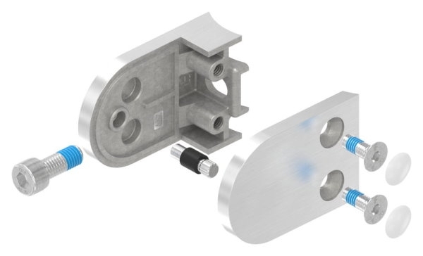 Glasklemme 63x45x28 mm AbZ fuer Anschluss Ø 48-3 mm V4A-10-2248ABZ.1