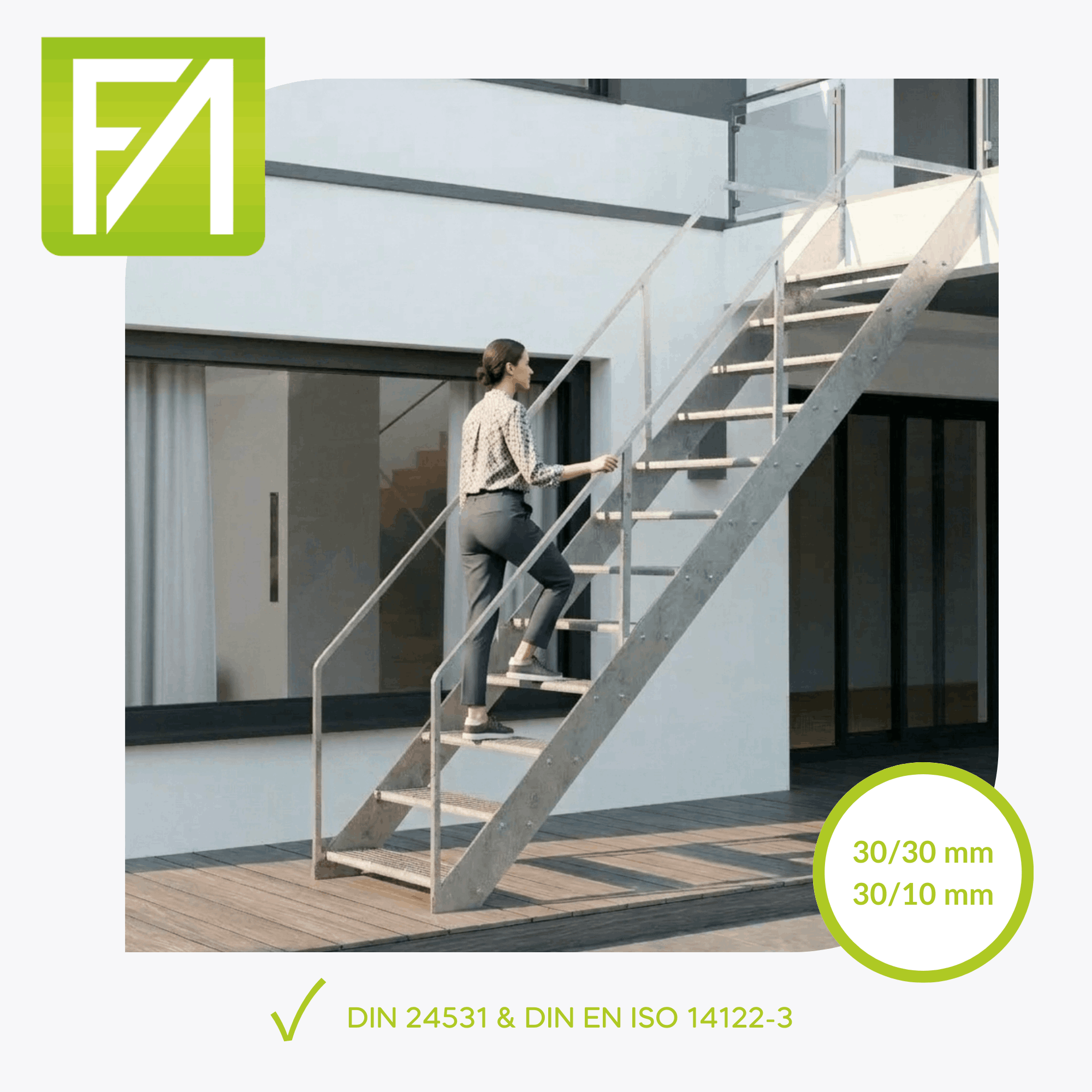 Gitterroststufe 1000 x 270 MW 30-10 TS 35-2 Rutschhemmung R10-24-1002731352.7