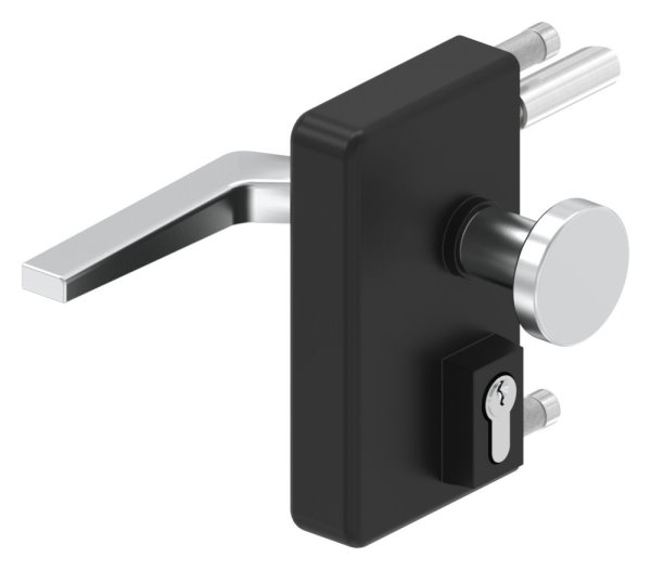 Gittertorschloss GTS 2 mit Anti-Panik-Funktion fuer Rohrstaerke 40-60mm- schwarz-88-1156702-ALU.9005