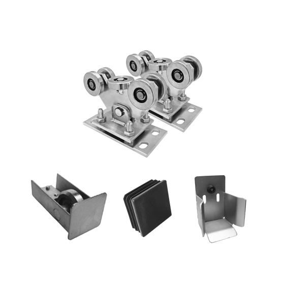 Bodenfuehrung-Set ECO Stahl feuerverzinkt fuer Profil 80x80 mm bis 275 kg-89-11SV80X80ECO-A.4