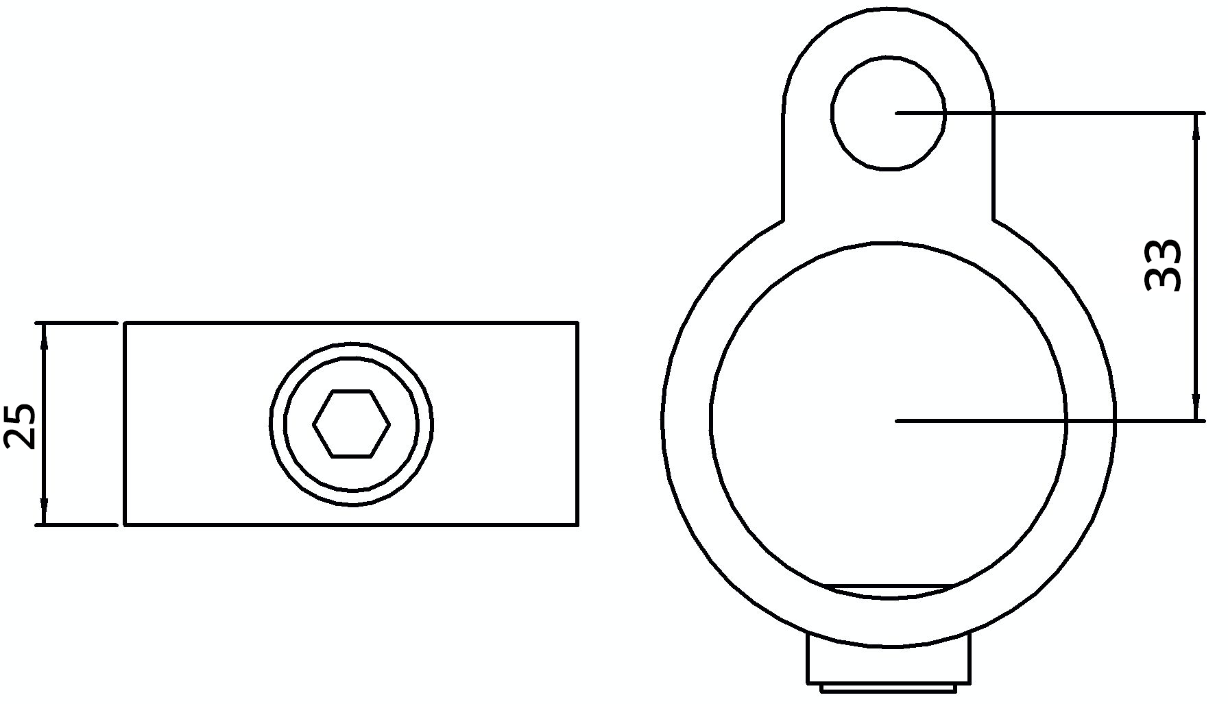 Rohrverbinder - Stellringauge - 138B34 - 33-7 mm - 1- - Feuerverzinkt u. Elektrogalvanisiert-138B34