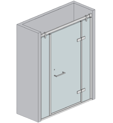 Edelstahl Beschlagset fuer Glas-Duschkabine - Schiebe- - Pendeltuer 8-10mm-89-11GSP9802PCRSET-A.4