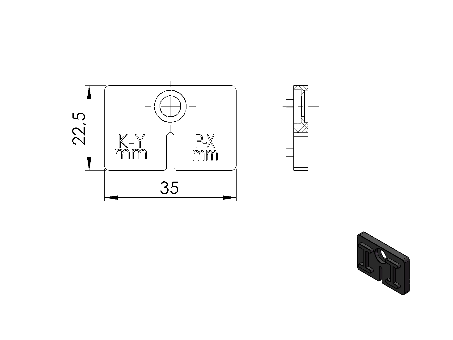 Gummieinlagen fuer Glas-Plattenstaerke 4 - 6 mm- schwarz – 1 Paar-18-2104S-A.0