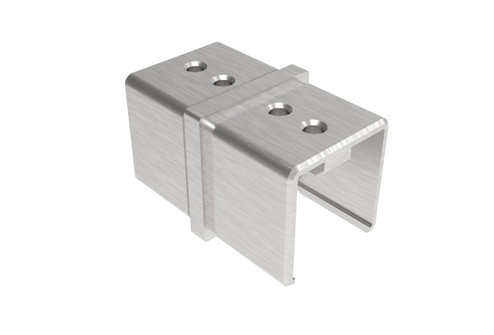Handlaufverbinder Edelstahl AISI 304 40x40x1-5 mm fuer Glasmontage geschliffen-89-11A6790040-A.4