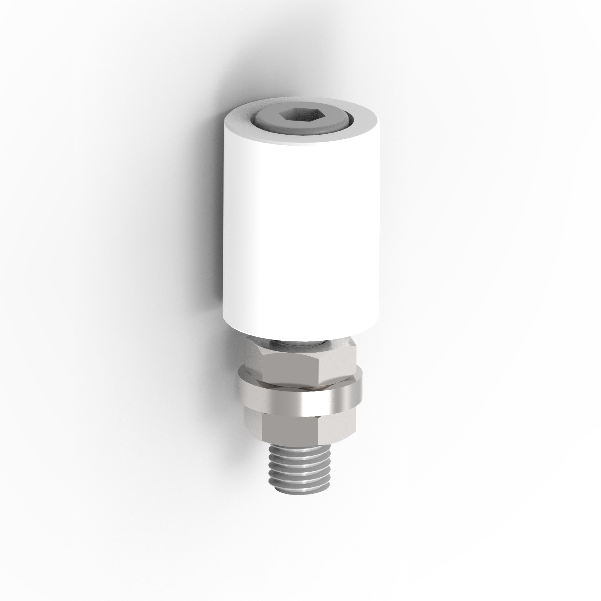 Nylon-Fhrungsrolle Stahl verzinkt  30 mm mit Gewinde M12 wei-89-11H0430W-A.4