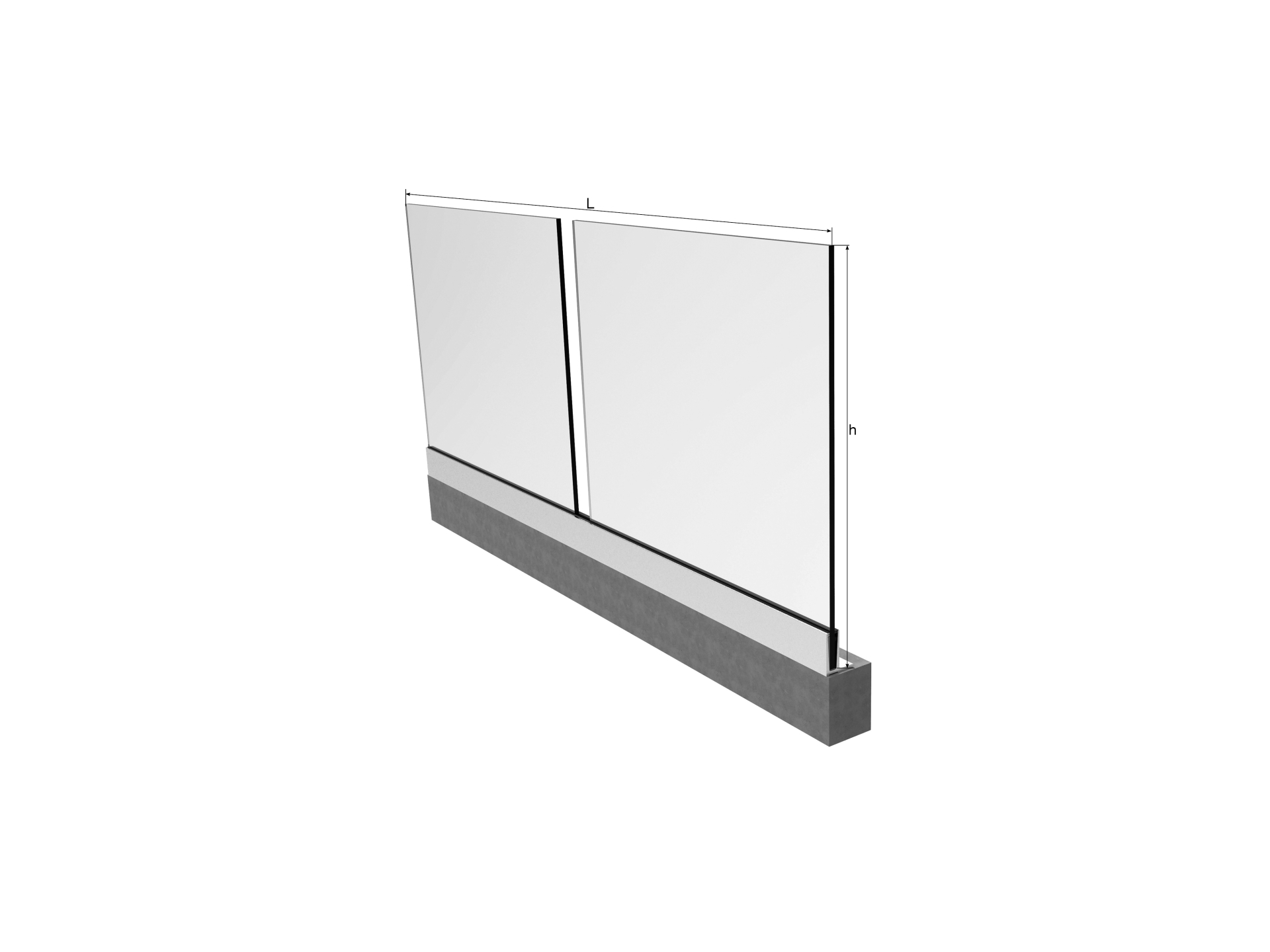 Glasgelaenderprofil Aluminium 2500 mm Glas 16-76 mm Obenmontage Satin-ELOX-89-11ALZVR1002500006-A.4