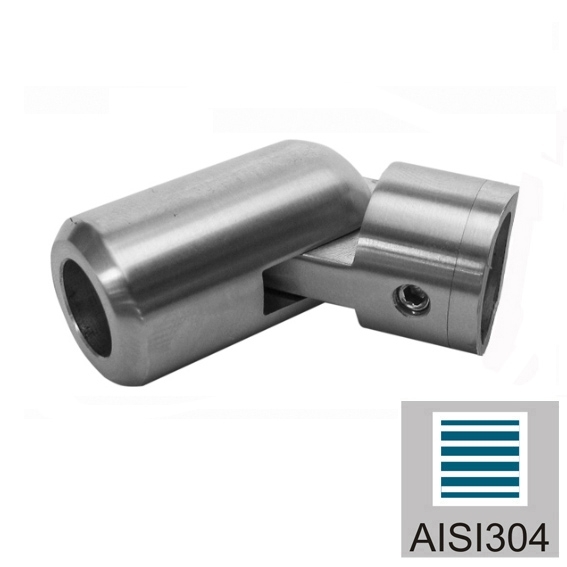 Gelenk-Querstabhalter Edelstahl AISI 304 fuer 12 mm Stab auf Flachpfosten geschliffen-89-11A0855000-A.4