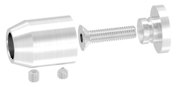 Querstabhalter V2A Edelstahl – Anschluss FLACH passend fuer Rundstaebe 10 mm zum Verbinden -Stoss- inkl- Schrauben-11-1640.4