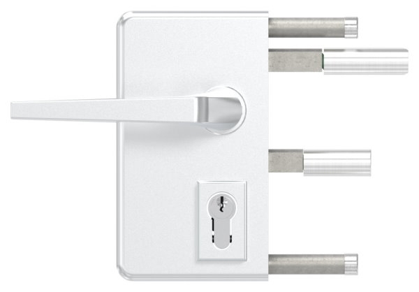 Gittertorschloss GTS 2 fuer Rohrstaerke 60-80mm- montagefertiges Set-88-1156704-ALU.SI