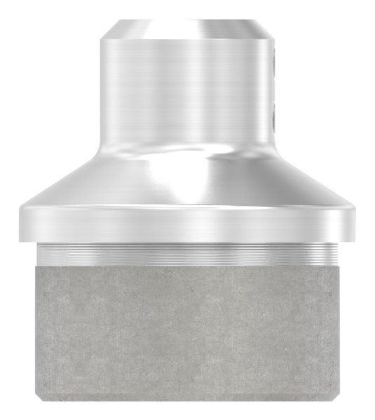 Einsteckkappe Edelstahl V2A fuer Rohr Ø 42-4x2-0 mm mit Durchgangsbohrung 12-2 mm- 2 Madenschrauben-88-1160275.240